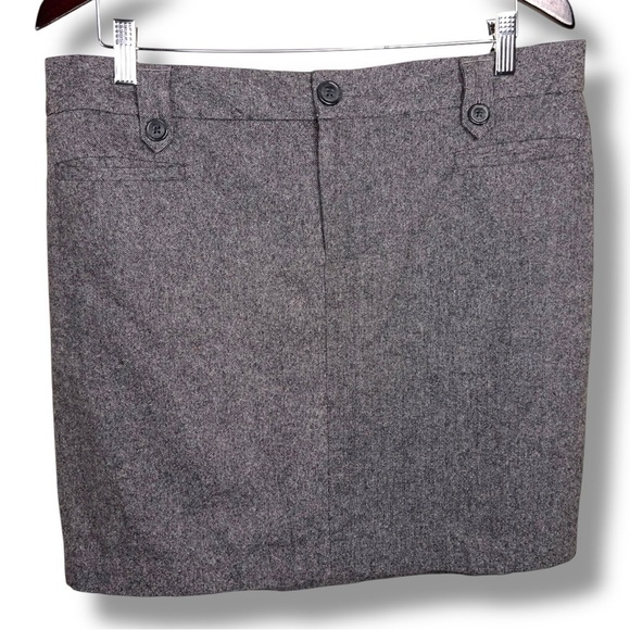 Petite 12 Eddie Bauer Grey Wool Blend Skirt Gray Academia - Picture 1 of 8